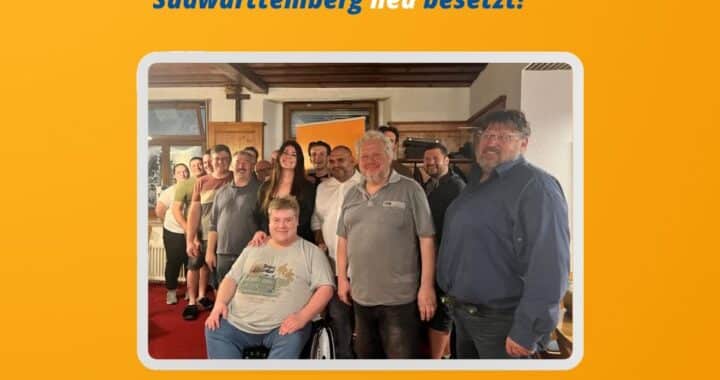 Das Bild zeigt den neu gewählten Vorstand der Bezirksvereingung Südwürttemberg