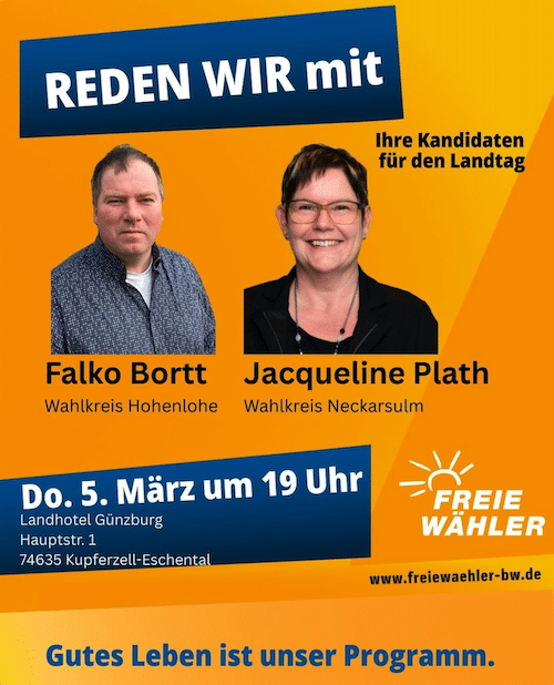 Podium Reden wir mit, FREIE WÄHLER Podiumsdiskussion in Kupferzell
